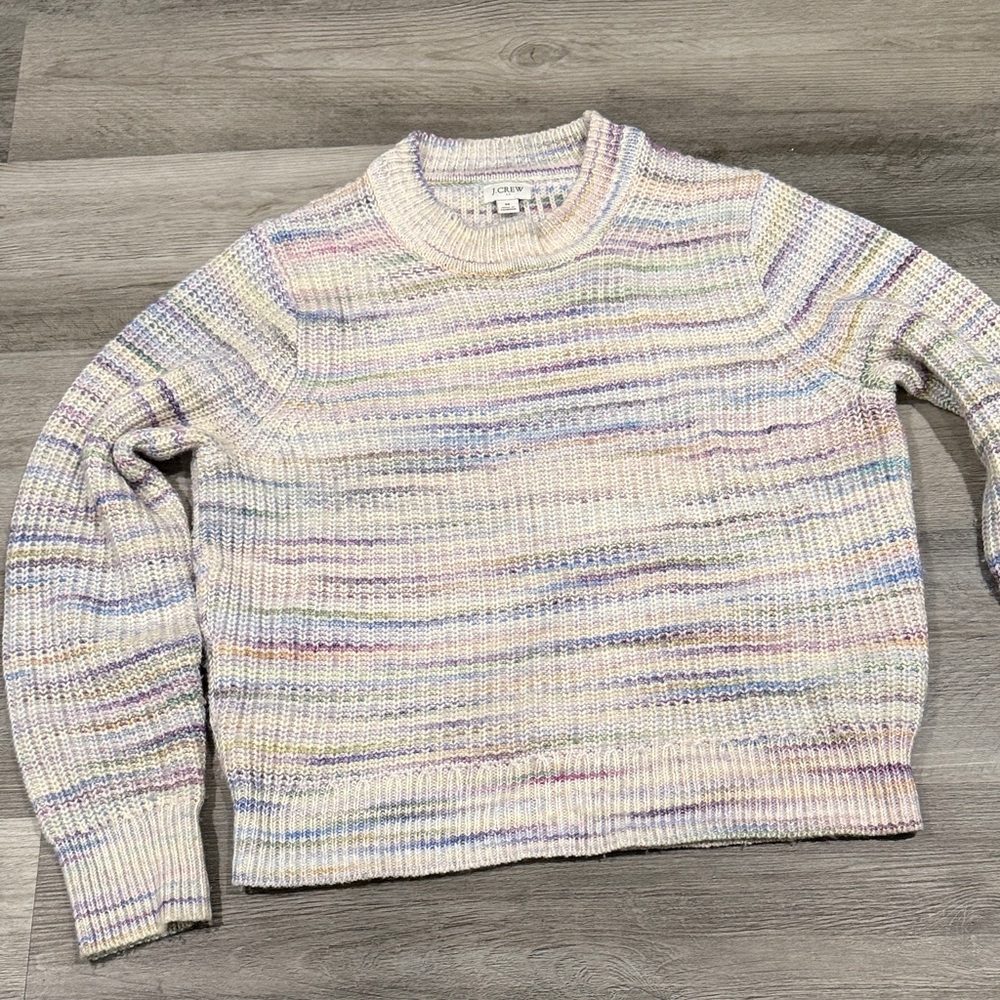 J. Crew Pastel Multicolor Stripe Crewneck Sweater - Women's